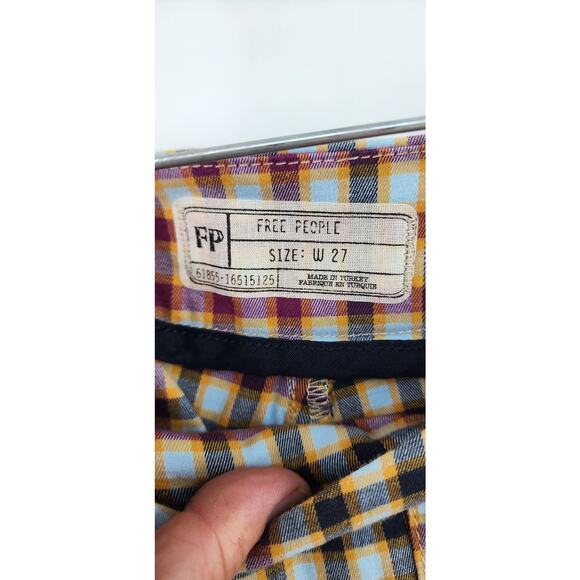 Free People Ella Kick Skinny Plaid Pants Size 27 - Picture 10 of 13